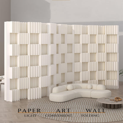 Folding Paper Room Divider, Portable Retractable Partition for Office, Room, Store Use, Lightweight and Easy to Setup, Ideal for Creating Space with Privacy