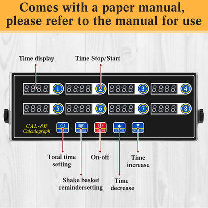 Relaxweex 1 Pack Commercial 8 Channel Digital Kitchen Timer, Multi-Countdown Timer with Loud Alarm & Large LCD Display, Wall Mount or Countertop for Restaurant, Fry Station, Baking & Lab Use