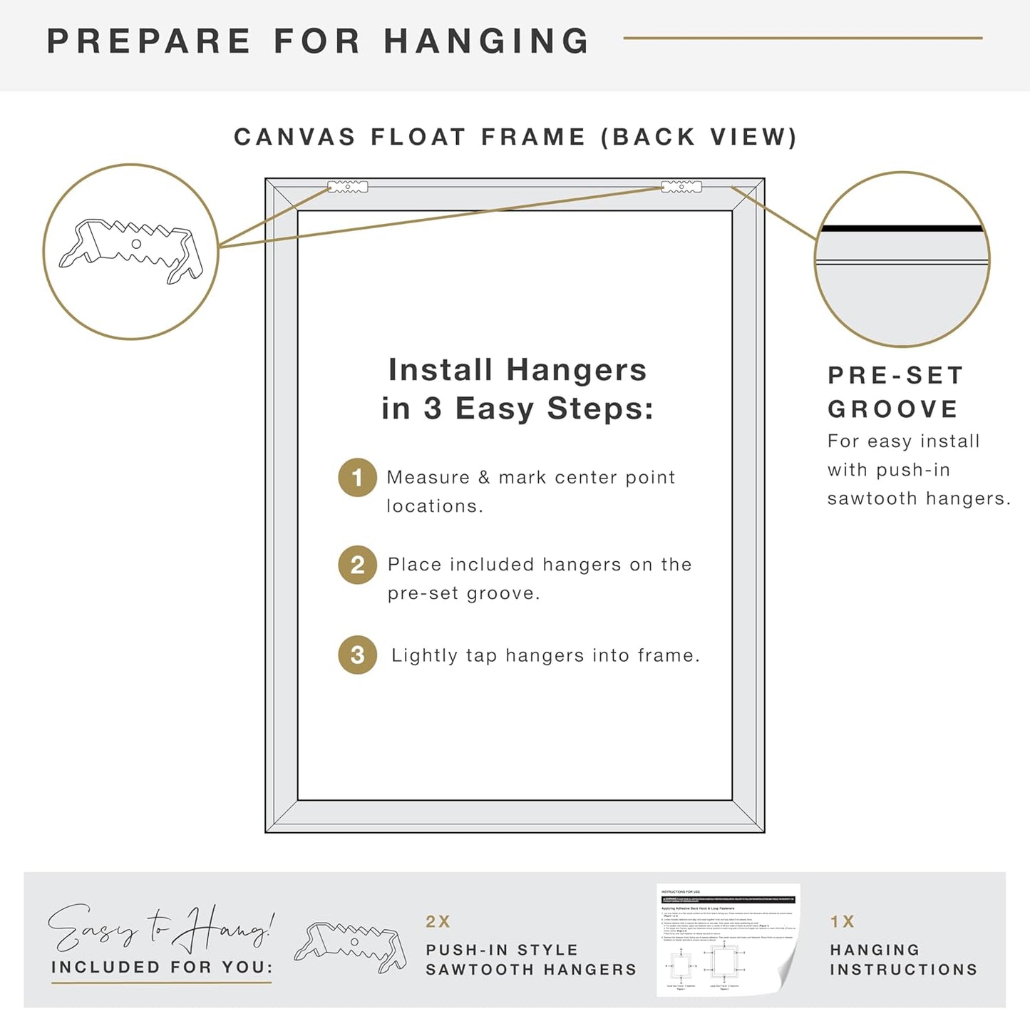 MCS Floating Canvas Frame, Art Frames for Canvas Paintings with Adhesive Fasteners, 18 x 24 Inch Black and Silver Finish
