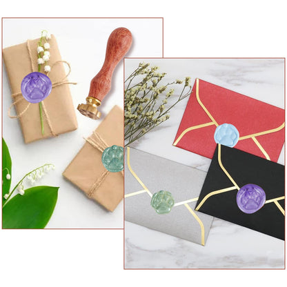 CRASPIRE Pawprint Wax Seal Stamp Paw Print Vintage Sealing Wax Stamps Retro 3D Removable Brass Head with Wood Handle for Wedding Invitations Halloween Christmas Thanksgiving Gift Packing
