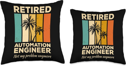 Retired Automation Engineer Throw Pillow, Multicolor, 18x18