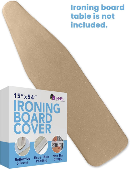 HOLDN’ STORAGE Ironing Board Cover and Pad, Heat Reflective Iron Pad for Table Top, 15" x 54"