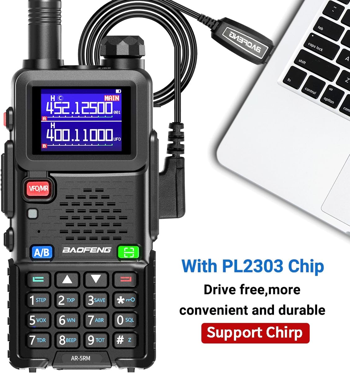 Baofeng Radio Ham Radio Long Range AR-5RM 10W Handheld NOAA Emergency Weather Radio 999CH Rechargeable Walkie Talkies with Programming Cable,USB-C Charging for Survival Gear Hunting Camping,2 Pack