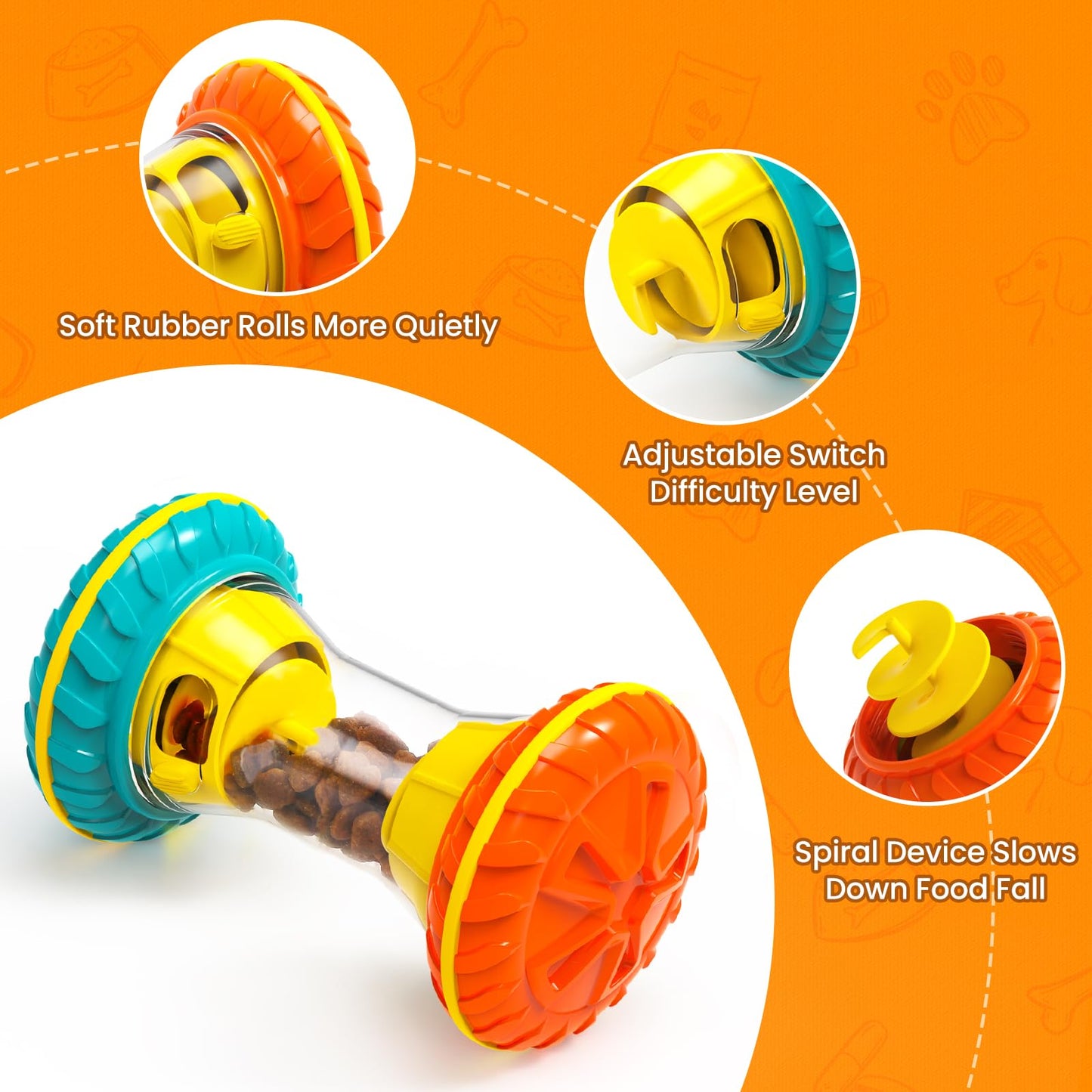 BoYoYo Interactive Dog Puzzle Toys for Boredom, Dogs Enrichment Toy to Keep Them Busy, Treat Dispensing Slow Feeder