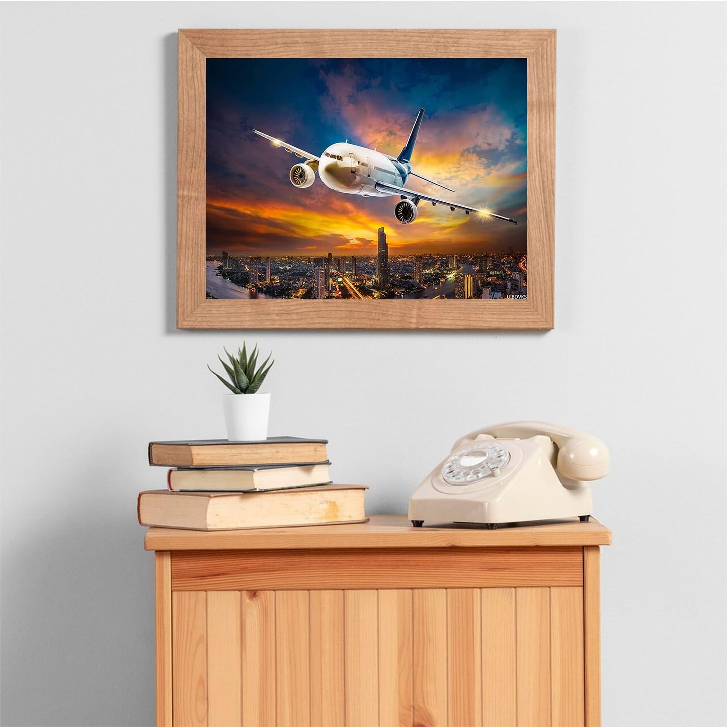 UIBDVKS Aviation Airplane Diamond Painting Kit for Adults Full Drill Diamond Art Painting by Number Kits Gem Art Wall Home Decor 12x16 inch