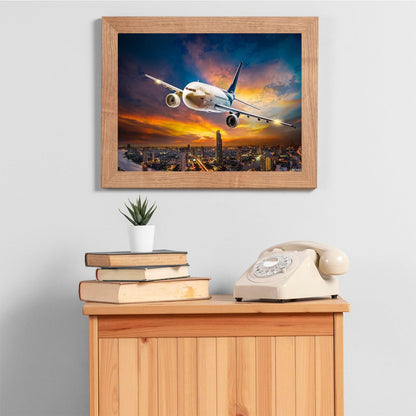 UIBDVKS Aviation Airplane Diamond Painting Kit for Adults Full Drill Diamond Art Painting by Number Kits Gem Art Wall Home Decor 12x16 inch