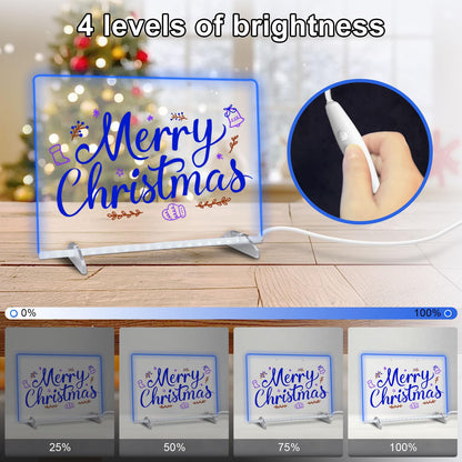 Lumiboard Led Drawing Board with 8 Colors, 13"x10" Acrylic Dry Erase Board with 13 Light Effects, Glow Doodle Board Gifts for Kids for Easter Halloween Christmas Birthday Gifts Presents