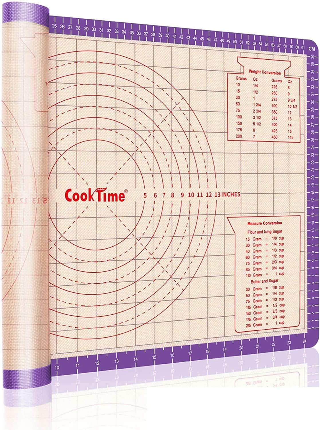 Pastry Baking Mat 28x20 Inch, Silicone Dough Sheet Mat with Measurement, Perfect for Making Pie, Pizza