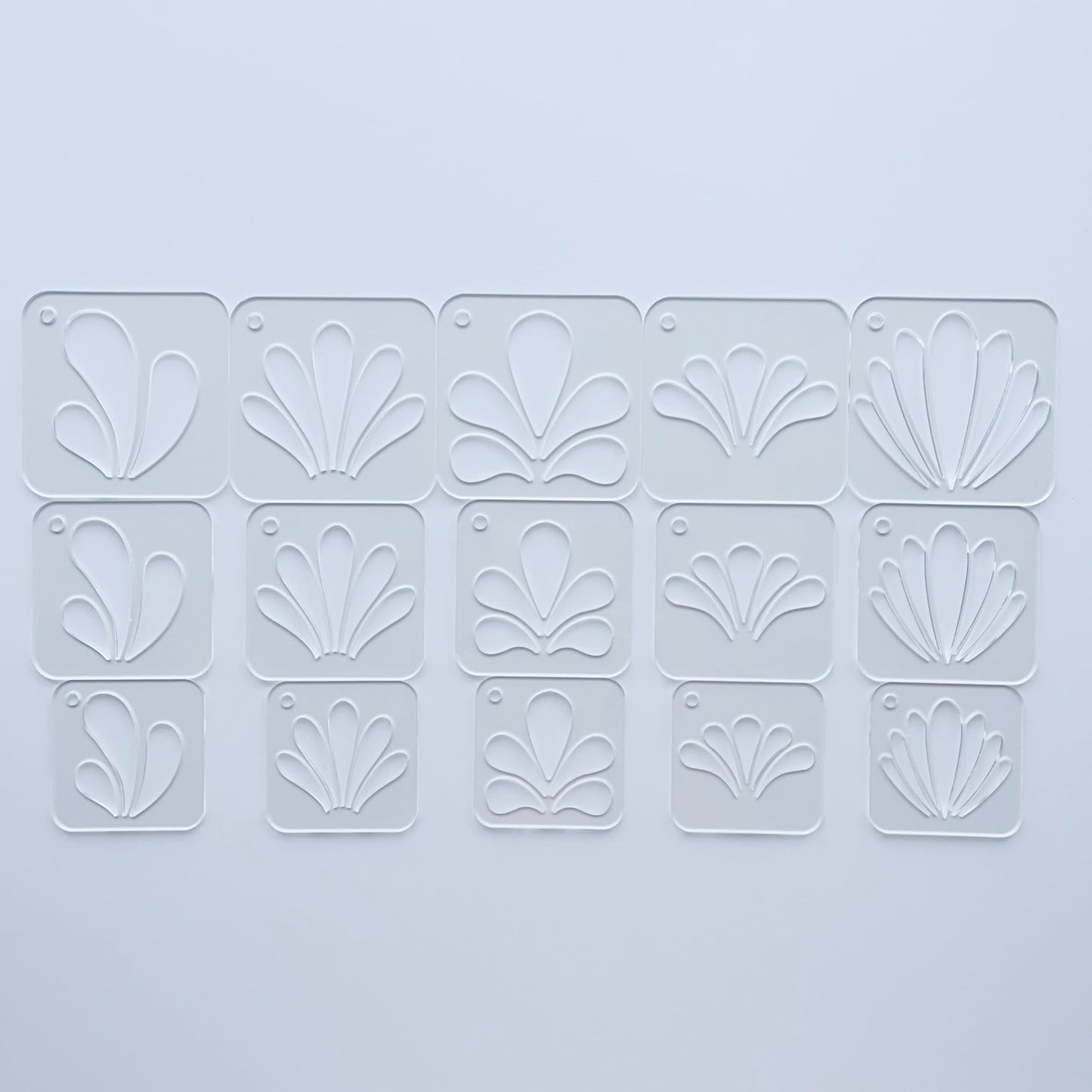 Mandala Stencils Set, 15 Piece Clear Acrylic Drawing Templates with Ring for Art, Painting, Dot Art