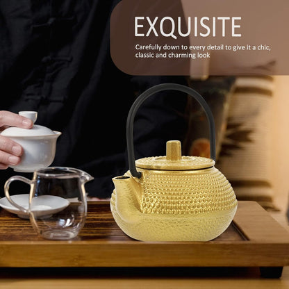 BESTonZON Mini Tea Kettle - Cast Iron Japanese Tetsubin Decorative Teapot for Loose Leaf Tea