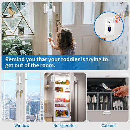 Daytech Wireless Door Chime, Door Dinger for Business Entry/Store/Home/Office, Door Alarms When Opened with 800 Ft Range,20 Chimes 5 Adjustable Volume 2 Sensors + 2 Receivers