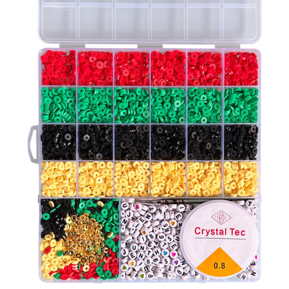 Juneteenth DIY Craft Clay Beads Bracelets Making Kit - Black Freedom Day Art Craft Kit for African Tribal Boho Chic Gypsy Ethnic Layered Jewelry - Pan-African Party Supplies Goodie Bag Stuff Decors