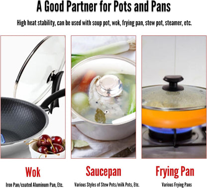 MroMax Universal Pot Lid Cover Knob Handle, Replacement Knob for Kitchen Cookware, Black
