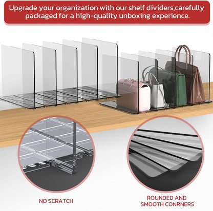 frtzal Purse Organizer for Closet, Adjustable Plastic Handbag Organizers for Closet Organization (2PCS 5 Layers)