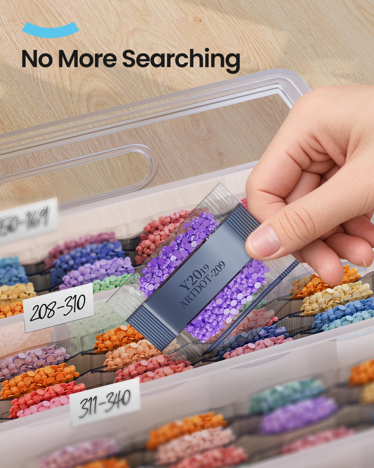 ARTDOT Beads for Diamond Painting Accessories, 89000 Pieces 445 Colors Round Beads Sparkle Rhinestones for Nails Diamond Art Crafts (200 pcs per Bag)
