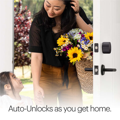 August Home Matte Black Wi-Fi Smart Lock and Smart Keypad, Keyless Door Lock for Front Entry Door, Great for Guests and Vacation Rentals, AUG-SL05-KY1-G05