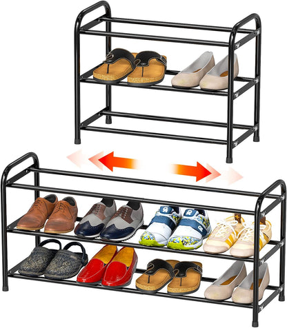 3 16 SUFAUY Tier Expandable Metal Shoe Rack Organizer for Pairs Shoes, Black