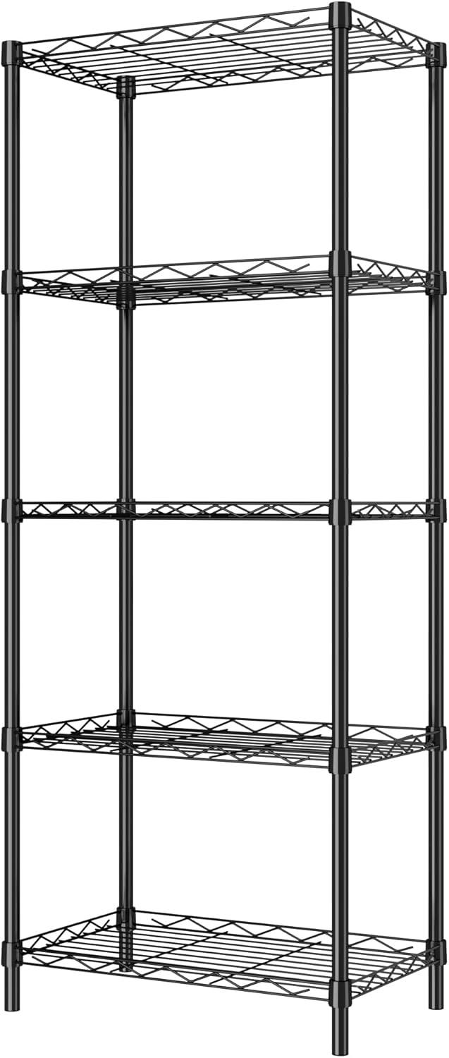 5-Wire 16.5" 11.4" 47" HOMEFORT Storage Shelves, Shelving, Metal Shelving Unit,Small Wire Shlving Rack for Kitchen