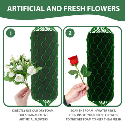 14 Pcs Floral Foam Garland 9.2ft Flower Sponge Blocks Kit, Absorption Flower Holder Arch Door Tabletop Flower Arrangement Material Floral Craft Wet Foam Blocks for Home Wedding Holiday Decoration