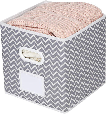 MAX Houser Fabric Cloth Storage Bins, Foldable Organizer Baskets with Dual Handles for Home Bedroom Storage, Set of 6