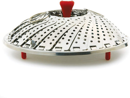 Norpro Large Vegetable Steamer with Detachable Silicone Post, Red