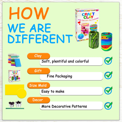 MHMYDIS Make Your Own Clay Luminaries - Clay Lanterns Making Kit Activity for Boys Girls Age 6 7 8 9 10 11 12 Year Old and up - Arts and Crafts Kit for 8-12 Year Olds
