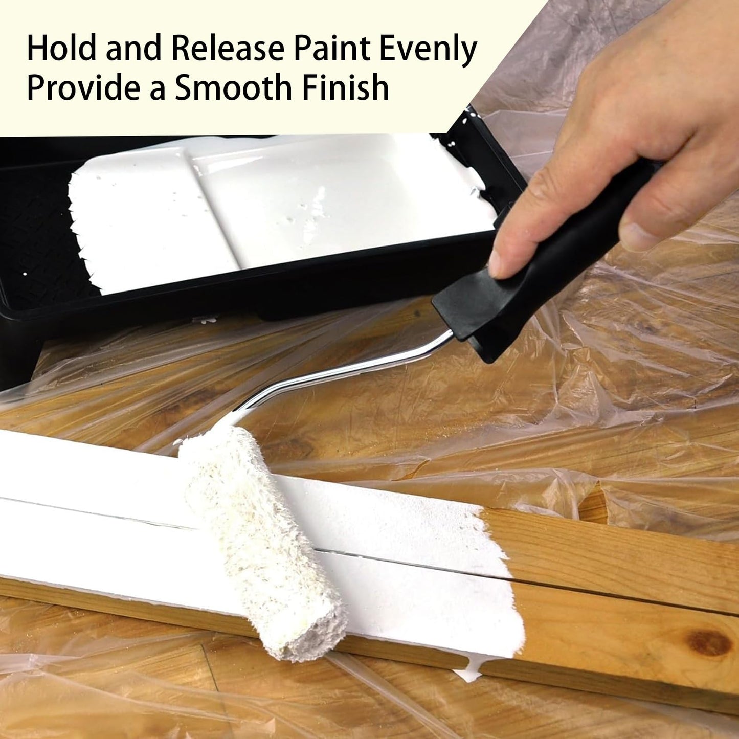 Foam Paint Roller, 10 Pack, 6 Inch High Density Foam Roller, Mini Paint Roller Covers for Smooth Paint Application, No Lint Shedding on Walls, Cabinets, Doors