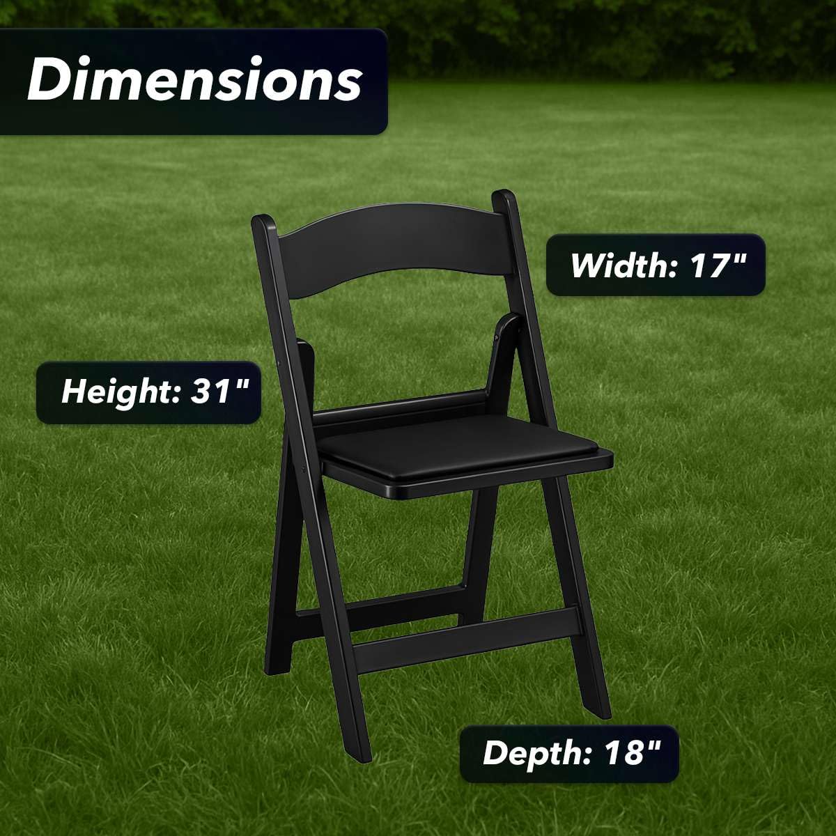 Zedfire Set of 8, Black Resin Folding Chairs with Vinyl Seat, Commercial Event Chairs, Foldable Chair for for Party, Wedding, Picnic, Indoor/Outdoor use