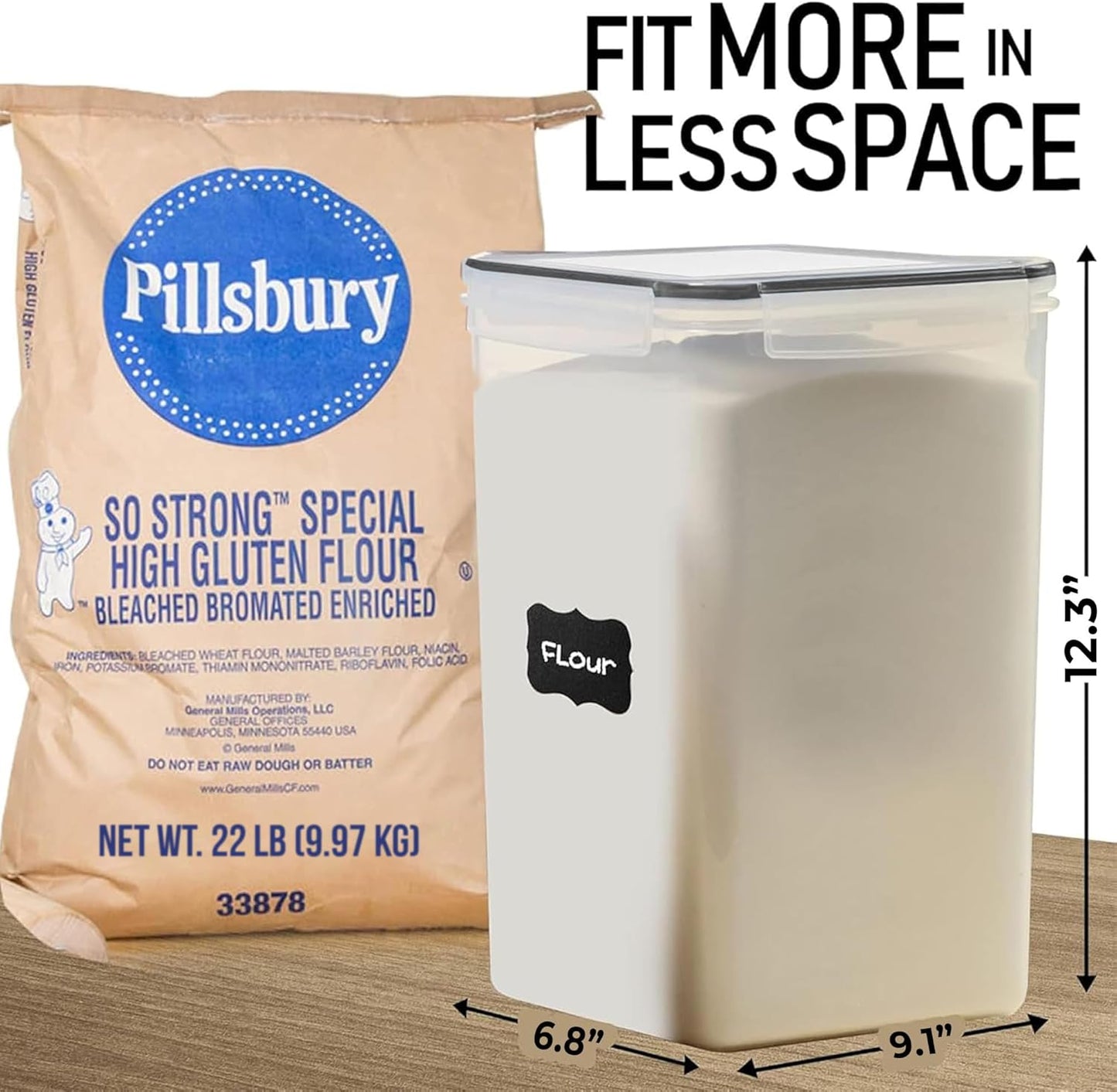 8.5L/287Oz (2 WHITE FEATHER SUPPLIES Extra Large Airtight Food Storage Containers PC) with Lids, Kitchen and Pantry