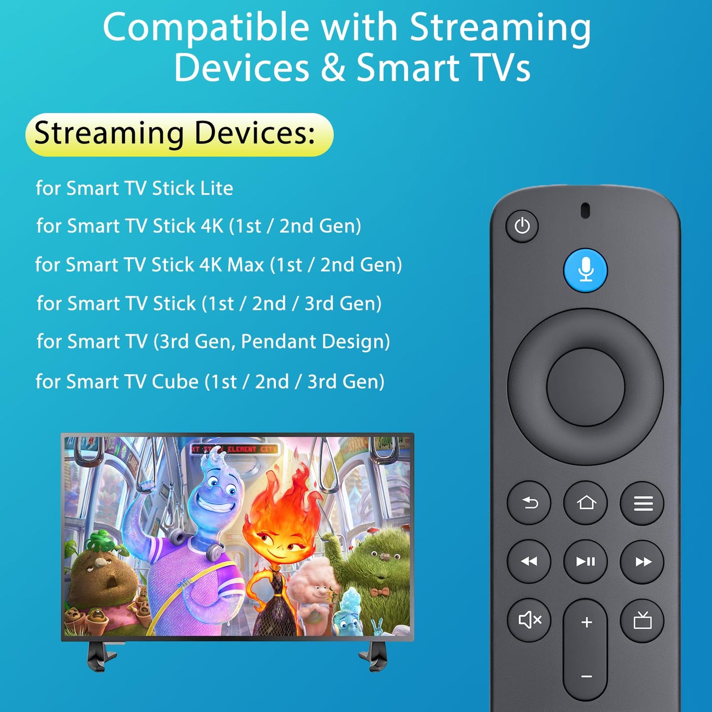Replacement Voice Remote Control for Fire Stick/Amazon Fire Smart TVs(1st / 2nd / 3rd Gen)