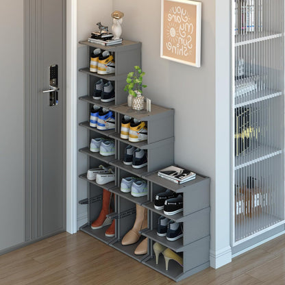 18 Entryway,Hallway,Closet, AFOORD Narrow Shoe Rack Tiers, Tall Skinny Shoe Organizer, Small Space and Vertical Shoe