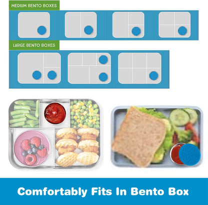 LALASTAR Stainless Steel Condiment Containers with Lids, Leakproof Reusable Lunch Bento Box Sauce Container (4x1.6oz,