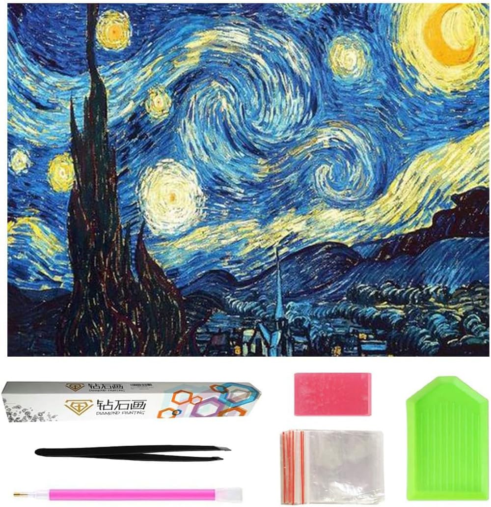 OWAY Full Drill 5D Diamond Painting 20X16 inch, Paint by Number Kits Starry Night Diamond Painting Kits for Home Wall Decor