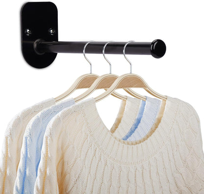 Single Section Wall Mount Stainless Steel Clothes Hanger Storage Rack Organizer, Adhesive or Drilling Installation