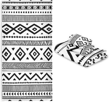 HATESAH Set Set 3 Piece,1 Towel,1 Towel,1 Bath Towels Soft Highly Absorbent Black White Native American Tribal Aztec