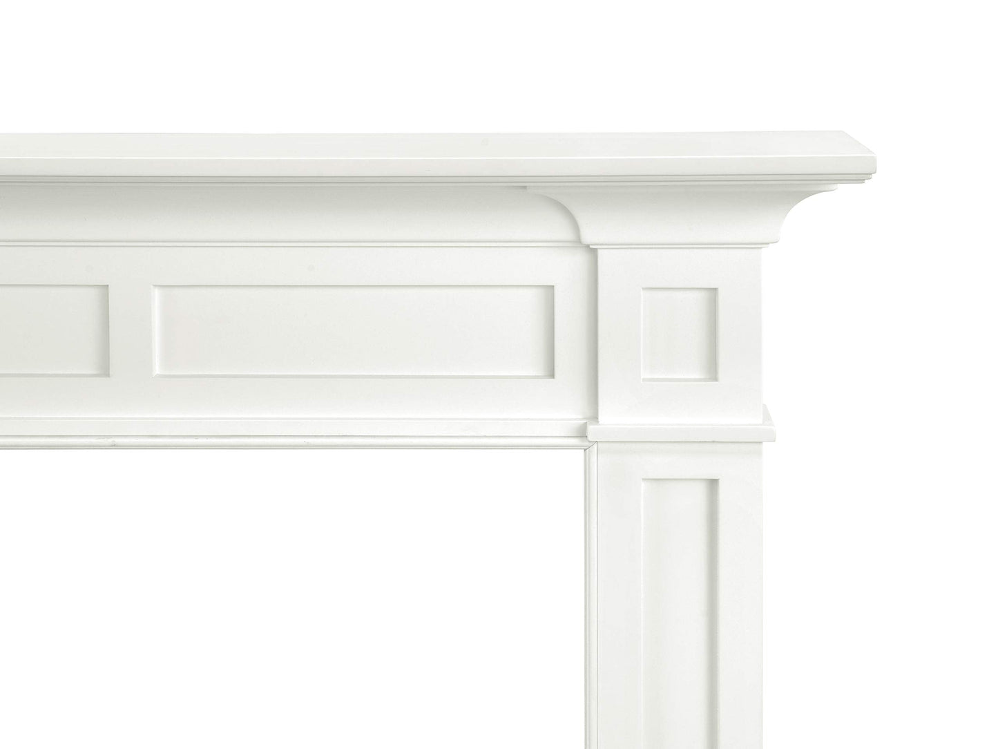 Pearl Mantels ARYB48515 Furniture for Your Fireplace, Premium Grade A MDF Mantel Surround, Crisp White Paint, Interior Opening 48" W x 42" H