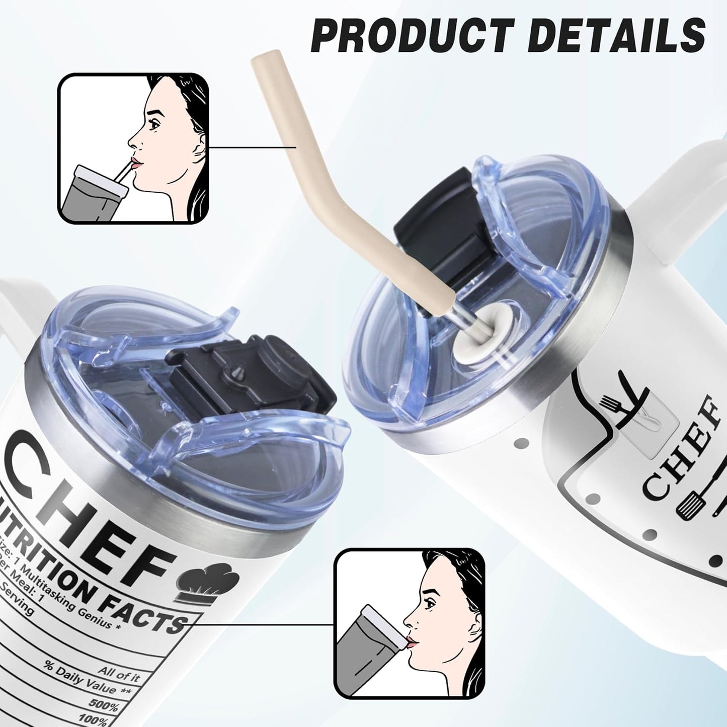 Chef Gifts for Men Women, 40 oz Coffee Tumbler, Culinary Gift Ideas for Chefs and Cooking Lovers