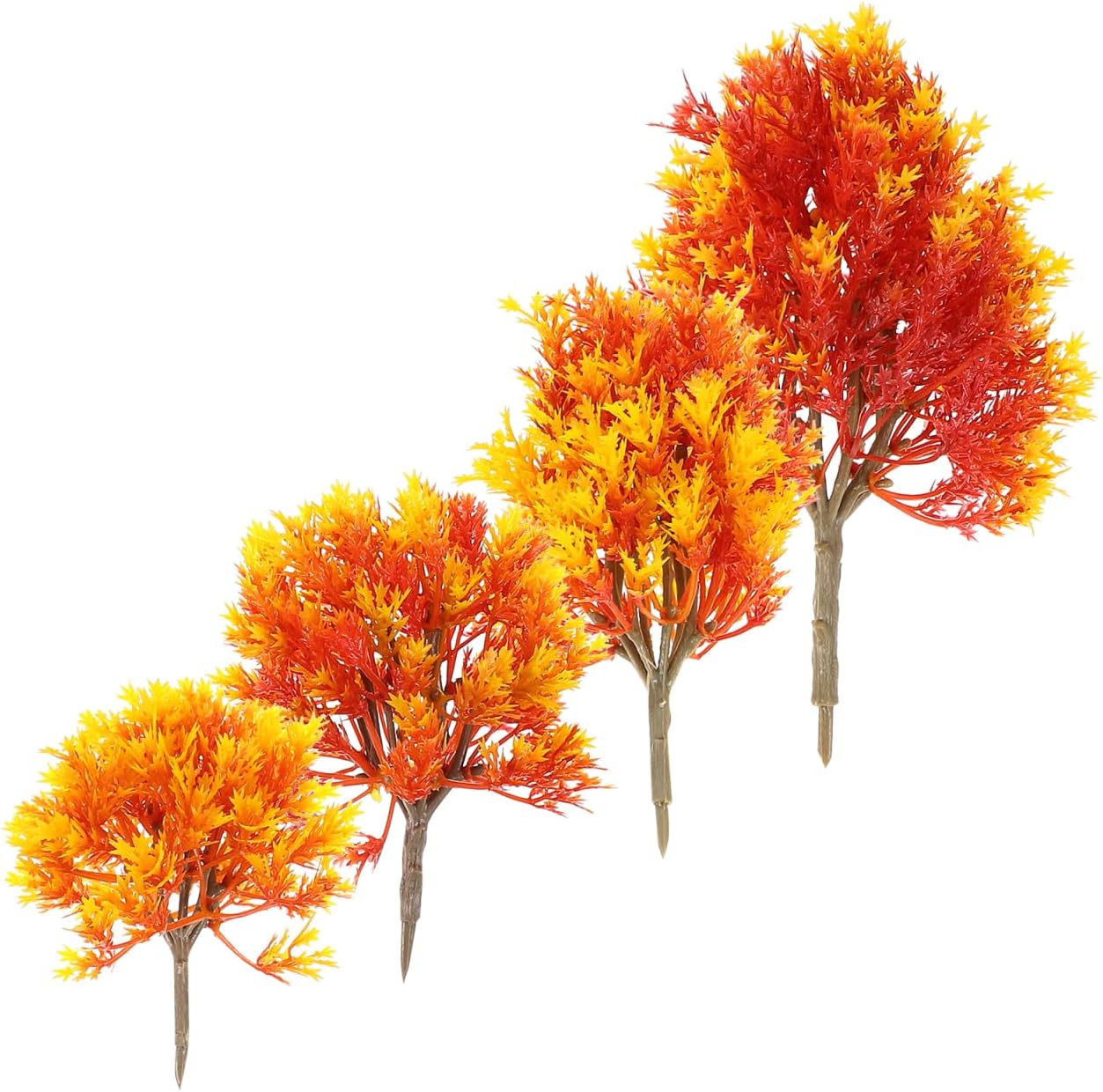 SUPVOX Mini Maple Tree Plant, Artificial Maple Tree Plastic Model, Miniature Figurine, 4pcs for Fairy Garden