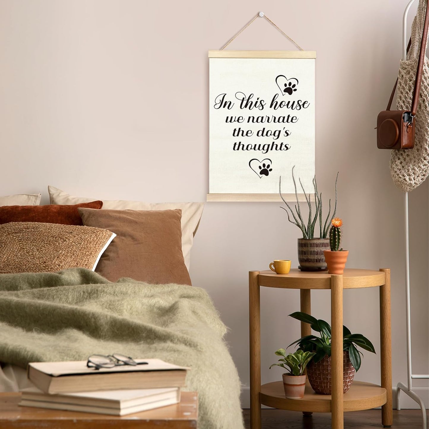 TAEDIN Dog Wall Art Poster Frame, 12X16 Dog Signs Print, In This House We Narrate the Dog's Thoughts