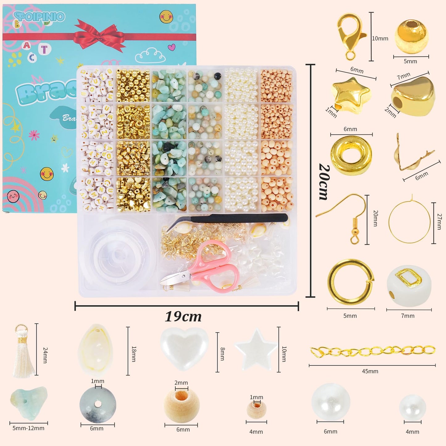 TOIPINIO Bracelet Making Kit Jewelry Making Supplies Kit Natural Stone Beads for DIY Craft Friendship Bracelet/Necklace/Earrings for Adults 1736PCS (Amazonite)