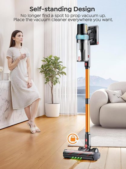 Skiennix Cordless Vacuum Cleaner - 650W 55KPA Suction Power | 70-Minute Runtime, LED Touch Screen, Auto Mode for Carpets & Hard Floors