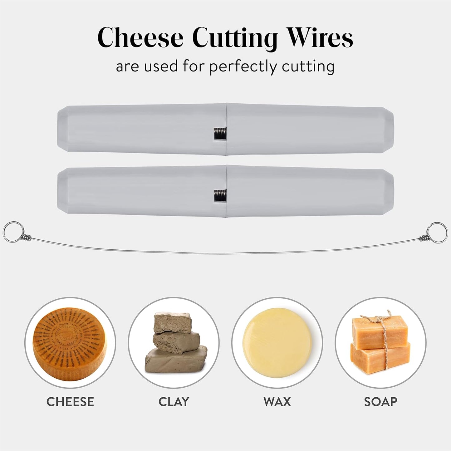 2 24" 1 ANDUSTRIAL Stainless Steel Cheese Cutting Replacement Wires For Soft and Hard Cheese - Easy to Use and Clean