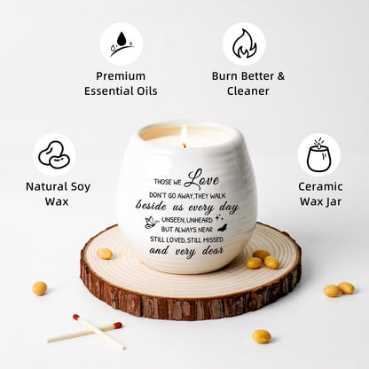 Sympathy Gifts for Loss of Loved One, Sympathy Candle 10Oz Celebration of Life Decorations, Memorial Gifts for Loss of Mom Dad,Bereavement Gift Condolences Gift, Remembrance Candle in Handmade Jar