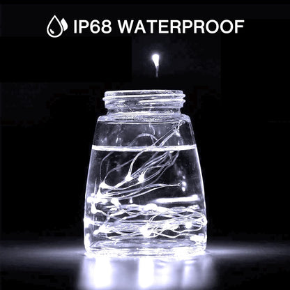 16 Pack IP68 7ft Olafus Fairy Lights Battery Operated, Waterproof Mini String Light, Small LED Bottle Light for Wedding
