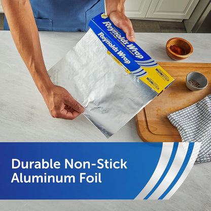 Reynolds Wrap Non-Stick Aluminum Foil Easy Prep, Cook & Clean (50 Sq Ft (Pack of 6)