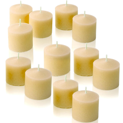 French Vanilla Scented Votive Candles, Set of 12-1.25" Wax Candles for Home, Scented 10 Hour Burn Time - Aromatherapy, Spa Ambiance, Table Centerpieces & Home Décor