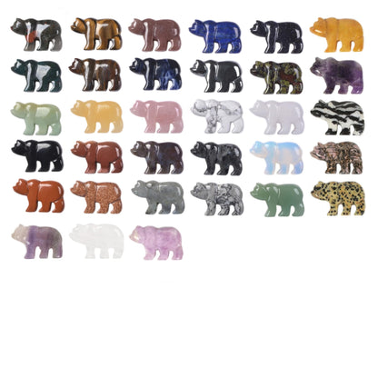 JUST IN STONES Wholesale Lot 12pcs 47mm Carved Flatback Polar Bear Semi-Precious Gemstone Beads for DIY Jewelry Making