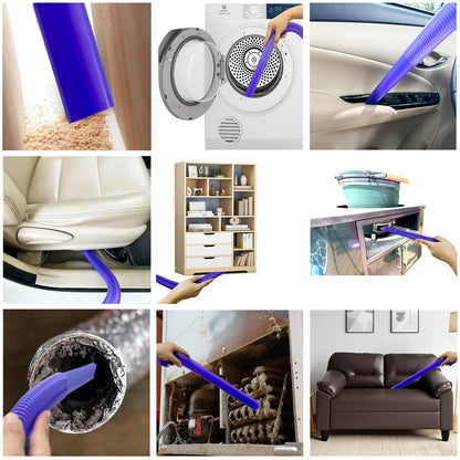 Vacuum Accessories & Attachment Compatible with Dyson V7 V8 V10 V11 V15 V6 DC58 DC59 - Dryer Vent Cleaner Kit & Refrigerator Condenser Coil Brush- Flexible Crevice Tool for Small Crevice