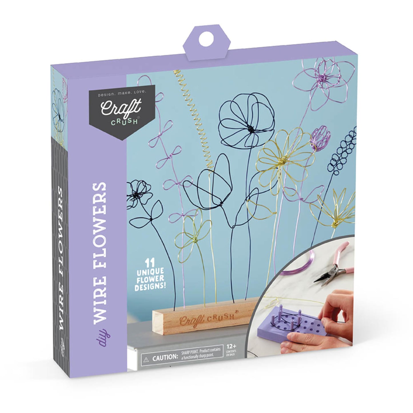 Craft Crush Wire Flowers - Create Unique Craft Wire Flower Designs with Easy to Use Tool and Guide with Display Stand - for Teens and Adults Ages 12, 13, 14, 15 and Up