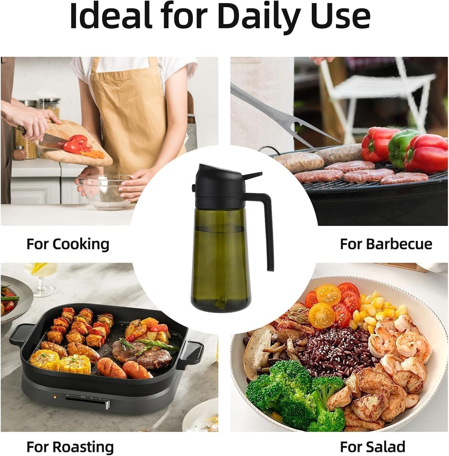 2PCS 16oz,2 1 470ml Aovdy Oil Sprayer for Cooking in Olive Oil Dispenser and Oil Sprayer - Olive Bottle Spray and Pour